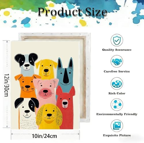 TCDZMYGS Dog Paint by Numbers Kit for Adults Beginner,Easy Dog Adult Paint by Number Kits on Canvas with Frame,DIY Acrylic Oil Painting by Numbers Kits for Home Wall Decor 10x12 inch - Image 5