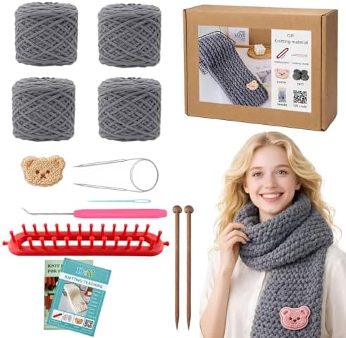 Novelchet Knitting Loom Kit for Scarf, Easy Knitting Set with Instructions by Novelchet