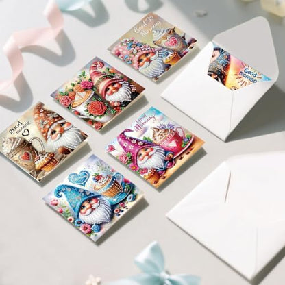 6PCS Good Morning Goblin Diamond Art Painting Greeting Cards Kit with Envelopes - 5D DIY Diamond Art Card Kits for Adults - Handcrafted Postcards for Birthday & Holiday - Image 7