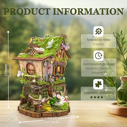 Book Nook Kit DIY Miniature House 3D Wooden Puzzle - Rowan's Tree House - Image 4