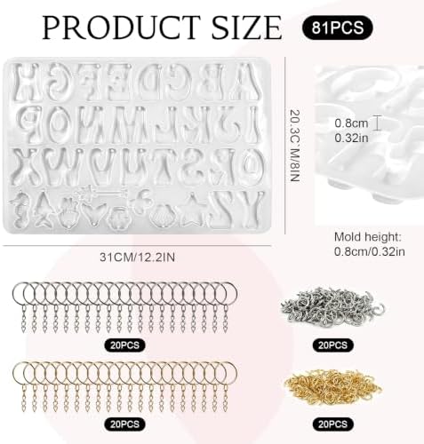 Letter Molds with Hole, 26 Letters + 9 Decor Patterns, Accessories Included - Image 2