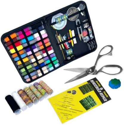 Sewing Kit for Adults,Needle and Thread Kit for Sewing,Professional Sewing Supplies Accessories with Tailor Snips and More for Basic Home Hand Sewing Repair Kits (243, Black B) by Unknown