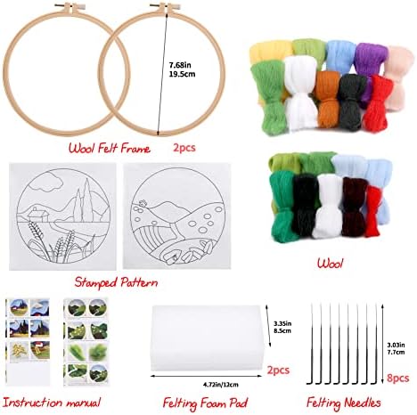 QMNNMA Needle Felting Kits Beginners, 2 Sets Wool Needle Felting Kit - Image 2