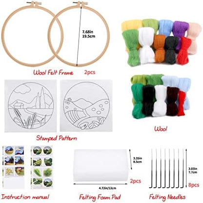 QMNNMA Needle Felting Kits Beginners, 2 Sets Wool Needle Felting Kit - Image 2