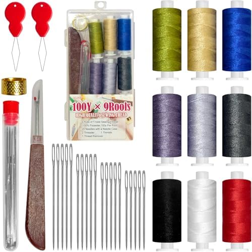 QCZKB 40 Piece Sewing Tool Set, Sewing Kit Stainless Steel Needles, Portable DIY Hand Made Craft Set, Multi-Purpose Needle by QCZKB