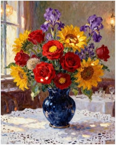 XTCIXAL Paint by Numbers Kit for Adults, Flowers, 16X20 Inch by XTCIXAL