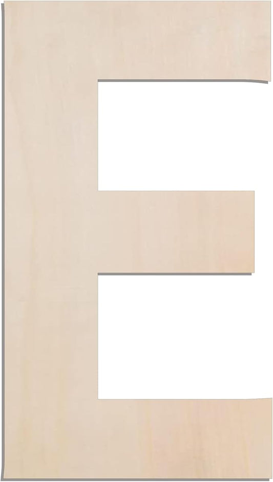 MGTECH 17 Inch Large Wooden Letter E, 1/4 in Thick Big Wood Letter for Crafts and Wall Decor