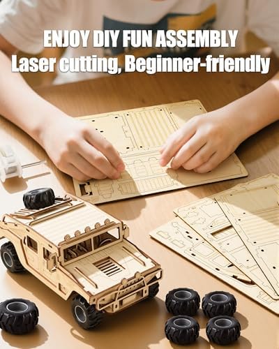 3D Wooden Puzzles Off-Road Model Car Kits to Build for Adults - Image 5