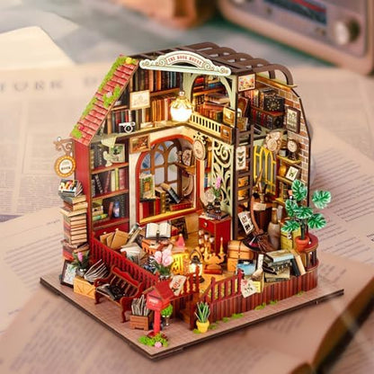 Dollhouse Kit, DIY Miniature House Kit w/LED Music Box, Bookhouse - Image 7