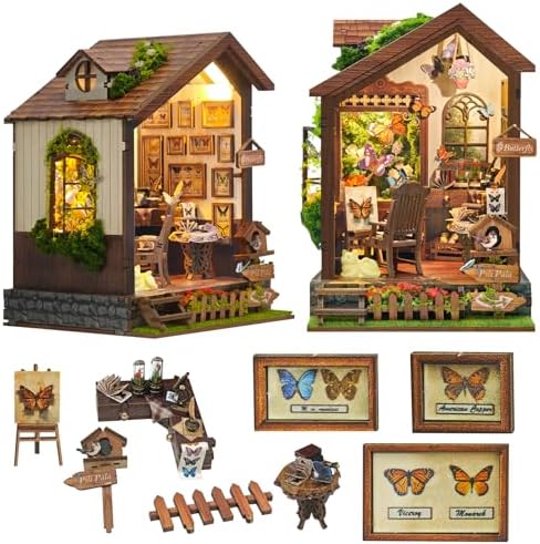 Roroom DIY Miniature House Kit, Botanical Butterfly Studio Dollhouse Kit by Roroom