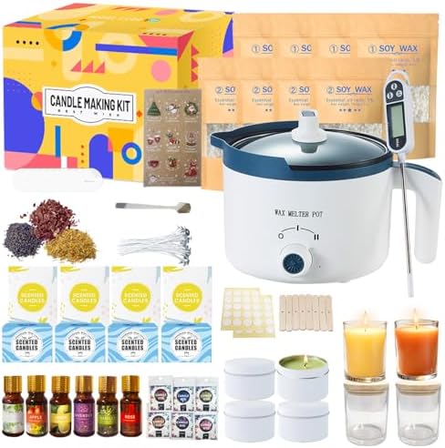 DIY Scented Candle Making Kit for Adults with Glass Jars by KQU