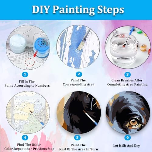 Artunion Framed Paint by Numbers Kit for Adults Beginners & Kids Ages 8-12, Labrador Retriever Dog Paint by Number with Frame, Black Lab Dog Paint by Numbers Kit on Canvas 10 * 10 Inch Without Easel - Image 6