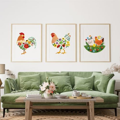 Louise Maelys 3 Packs Farm Animals Embroidery Kit for Beginners Gift - Image 7