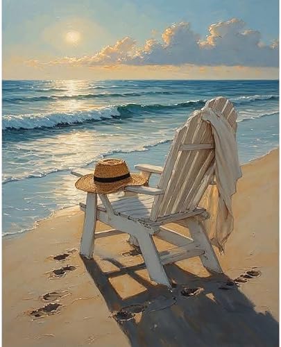 Dawnsphere Beach Paint by Numbers Kit for Adults Without Frame 16x20 in by Dawnsphere