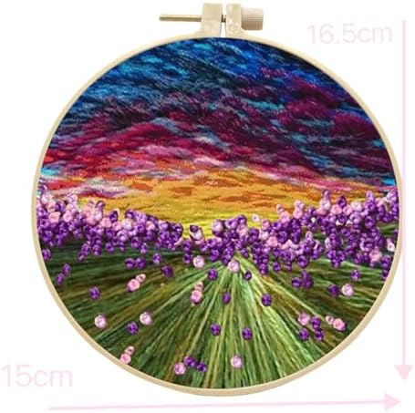 JRYYR Friendship Gifts Beginner Embroidery kit for Adults,Embroidery Kits for Beginners DIY Cross Stitch with Patterns and Instructions (Purple Lavender) - Image 6
