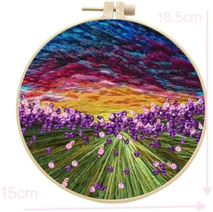 JRYYR Friendship Gifts Beginner Embroidery kit for Adults,Embroidery Kits for Beginners DIY Cross Stitch with Patterns and Instructions (Purple Lavender) - Image 6