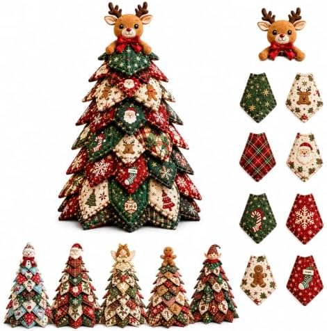 Wakczshy DIY Quilted Christmas Tree Kit, 3D Quilt Kits for Beginners, Santa by Wakczshy