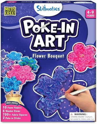 Skillmatics Poke-in Art – Flower Bouquet, Wood Craft Kit, Gift for Kids by Skillmatics