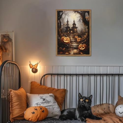 AIBOERL Paint by Numbers Kit for Adults Beginner,Halloween House, 12X16In - Image 3