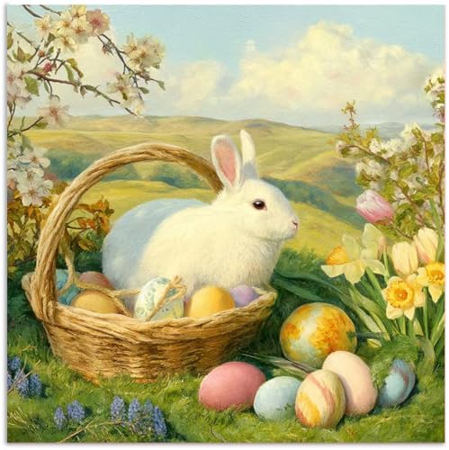 CRZMODE Easter Paint by Numbers Kit for Adults, Rabbit Paint by Numbers for Adults, Acrylic Painting Crafts for Home Decor Gift (16x16inch) by Unknown