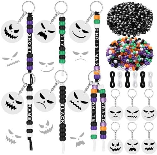 Landical 564 Pcs Halloween Gothic Keychain Making Kit DIY Name Bead Craft by Landical