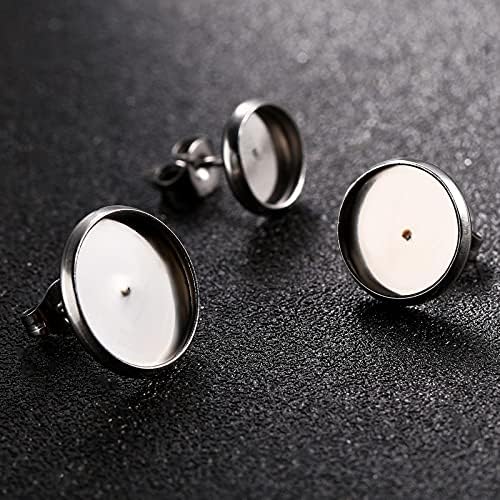 Hicarer 500 Pcs Blank Earring Stud Bezels for Jewelry Making, 8 10 12 mm - Image 3