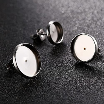 Hicarer 500 Pcs Blank Earring Stud Bezels for Jewelry Making, 8 10 12 mm - Image 3