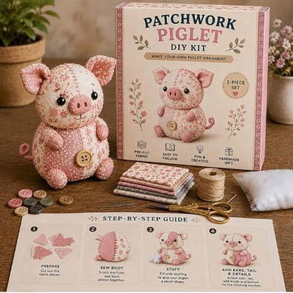 NEWFT Diys Animal Sewing Set Diys Patchwork Animal Set for Adults Beginners Precuts Floral Fabric Sewing Sets - Image 6
