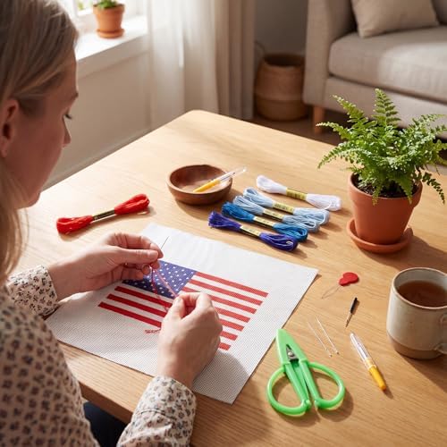 XunYee Needlepoint Canvas Kit, American Flag - Image 6