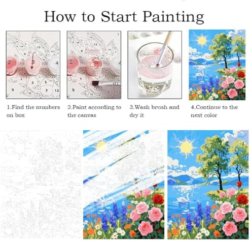ZRIZQ Paint by Numbers Kit for Adults Beginner,Summer Landscape,16x20 - Image 5