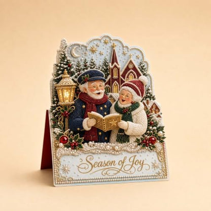 Christmas Diamond Art Greeting Cards Kit for Adults, 6 Pcs DIY Diamond Painting Christmas Cards with Envelopes, 3D Pearl Rhinestone Santa Claus and Grandma Card Making Craft, Handmade Holiday Gifts - Image 7