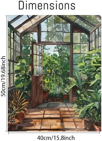 Greenhouse Art Paint by Numbers for Adults Beginner, Garden Plants Paint by Number Kits on Canvas, Botanical Floral Art DIY Oil Painting Watercolor Color by Numbers for Home Wall Decor 16X20inch - Image 7