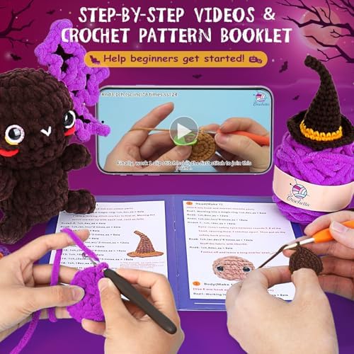 Crochetta Crochet Kit for Beginners, Crochet Starter Kit w Step-by-Step Video Tutorials, Beginner Crochet Kit for Adults Kids Women Men Complete Kit Included (Axolotl Wizard) - Image 3