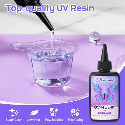 HeyClear UV Resin Molds Kit 200g with Large UV Light for Jewelry Making - Image 4
