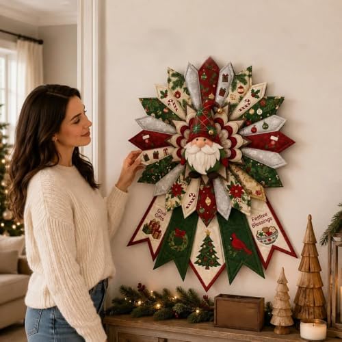 Beginner-Friendly 12- Month Themed 3D Quilted Door Hanger Sewing Kit Collection, DIY Fabric Patchwork Adults Craft Kit, Fall Art Wall Decor, Christmas Holiday Hanger，U12 - Image 6