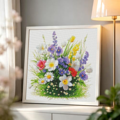 Flower Stamped Cross Stitch Kits for Adults Beginner Needlepoint Art Craft - Image 3