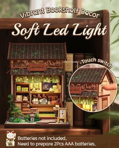 Cutefun Book Nook Kit - DIY Miniature House Kit for Adults, Teens and Beginners, Japanese Dessert Shop Booknook Tiny House Bookshelf Decor 3D Wooden Puzzles, Gifts for Friends and Family (Sweet Shop) - Image 4