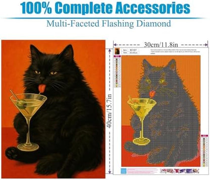 Lophomie Diamond Art Kits for Adults, 5D Cat Diamond Painting Kits 12x16 in - Image 5