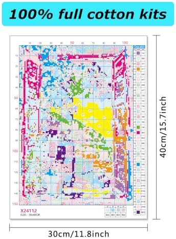 MBNTJHT Lemon Tree Counted Cross Stitch Kits for Adults,Scenery Stamped Cross Stitch Kits for Beginners,DIY Needlepoint Cross-Stitch Patterns Embroidery Art Crafts Kit for Home Wall Decor 12×16 Inch. - Image 2
