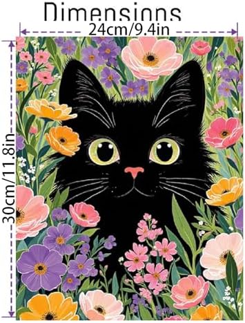 VIGEGU Black Cat Paint by Numbers Kit for Adults Beginner with Framed,Easy Adult Paint by Number Kits on Canvas DIY Painting for Beginners Art by Numbers for Home Wall Decor 10x12 Inch - Image 4