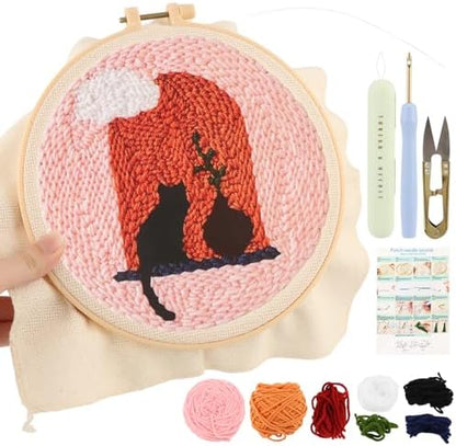 DIY Punch Needle Kit for Adult Beginners, A Cat on the Windowsill - Image 7