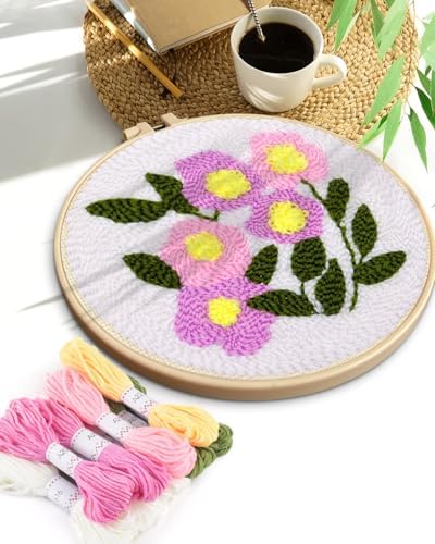 TINDTOP Punch Needle Kits, Flowers Punch Embroidery Kits for Adults - Image 7