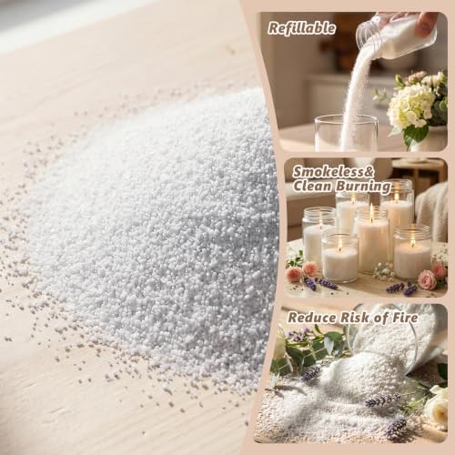 BISWYLBLJ 5 lbs White Natural Pearled Candle Sand Kit with 50 Wicks - Image 2