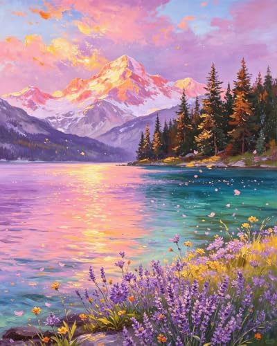 ZRIZQ Landscape Paint by Numbers Kit for Adults Beginner,Mountain,16x20 by ZRIZQ