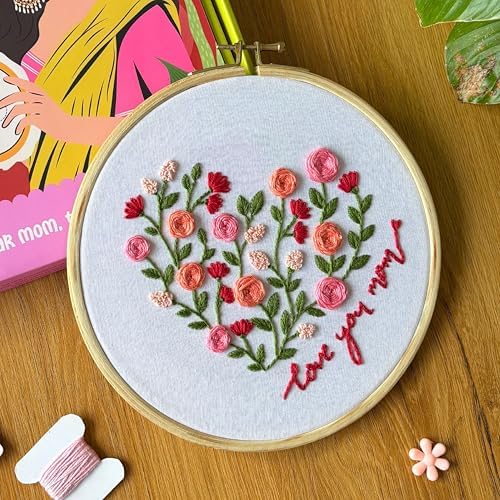 KNOT YOUR TYPE Mother's Love DIY Embroidery Kit with Gift Box | Hand Embroidery Kit with All Stitching Materials | Perfect Art & Craft Gift Set, Stitching Kit for Adults - Image 4