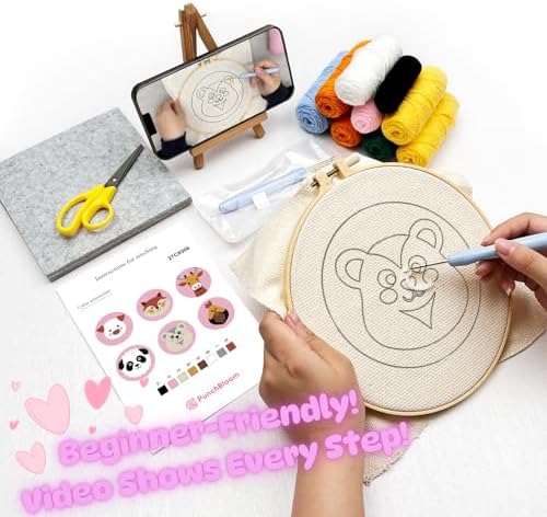 Punch Needle Coaster Kit for Adults Beginners, Easy Punch Embroidery Starter Set with Instructions – Fun Mug Rug Making Kit for Table Decor & Festival DIY Gifts (6pcs Cute Animals) - Image 4