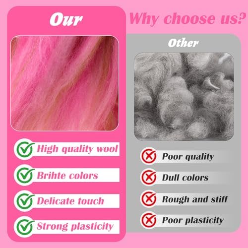 7.02 oz Colored Wool Roving Felting Wool Bulk Needle Felting - Image 4