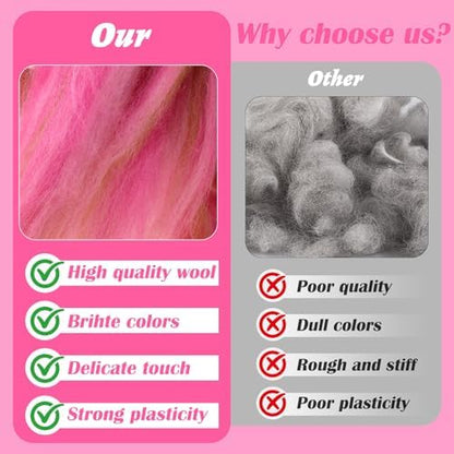 7.02 oz Colored Wool Roving Felting Wool Bulk Needle Felting - Image 4