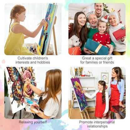 Framed Paint by Numbers Kit for Adults, Butterfly & Roses, 10 x 10 Inch - Image 7