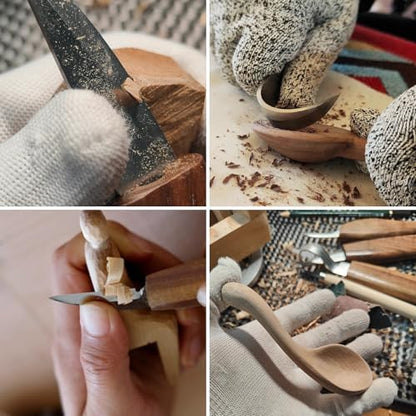 16Pcs Wood Carving Tool Kit with Whittling Knives & Cut-Resistant Gloves - Image 5